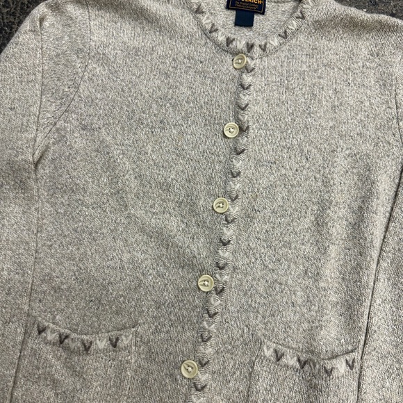 Woolrich Women’s Wool Cardigan Sweater British Tan Size Large 9103 - Picture 7 of 8